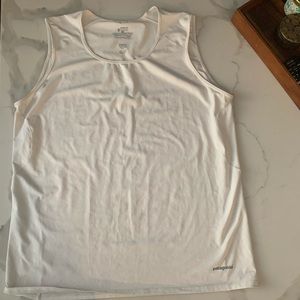 Patagonia base layer sleeveless white tank top